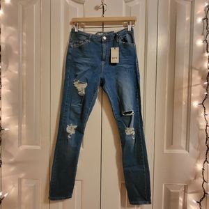 Topshop Moto Leigh Distressed Women's Jean W 30 x L32
